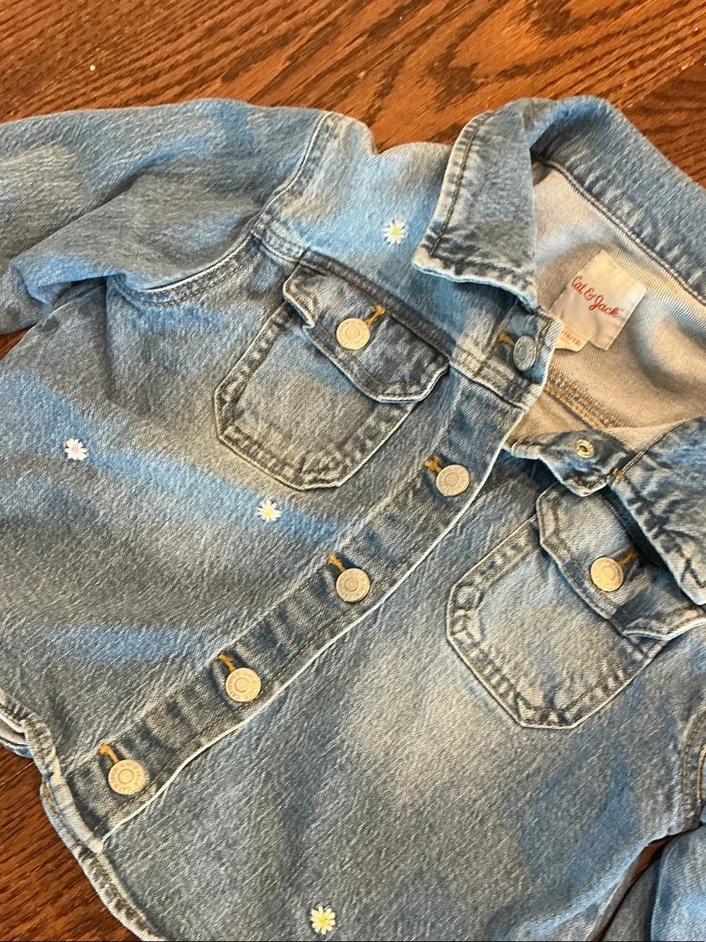 Cat & Jack Light Blue Denim Jacket and Embroidered Shorts Set